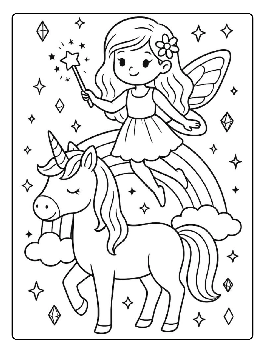 coloriage licorne pour enfants