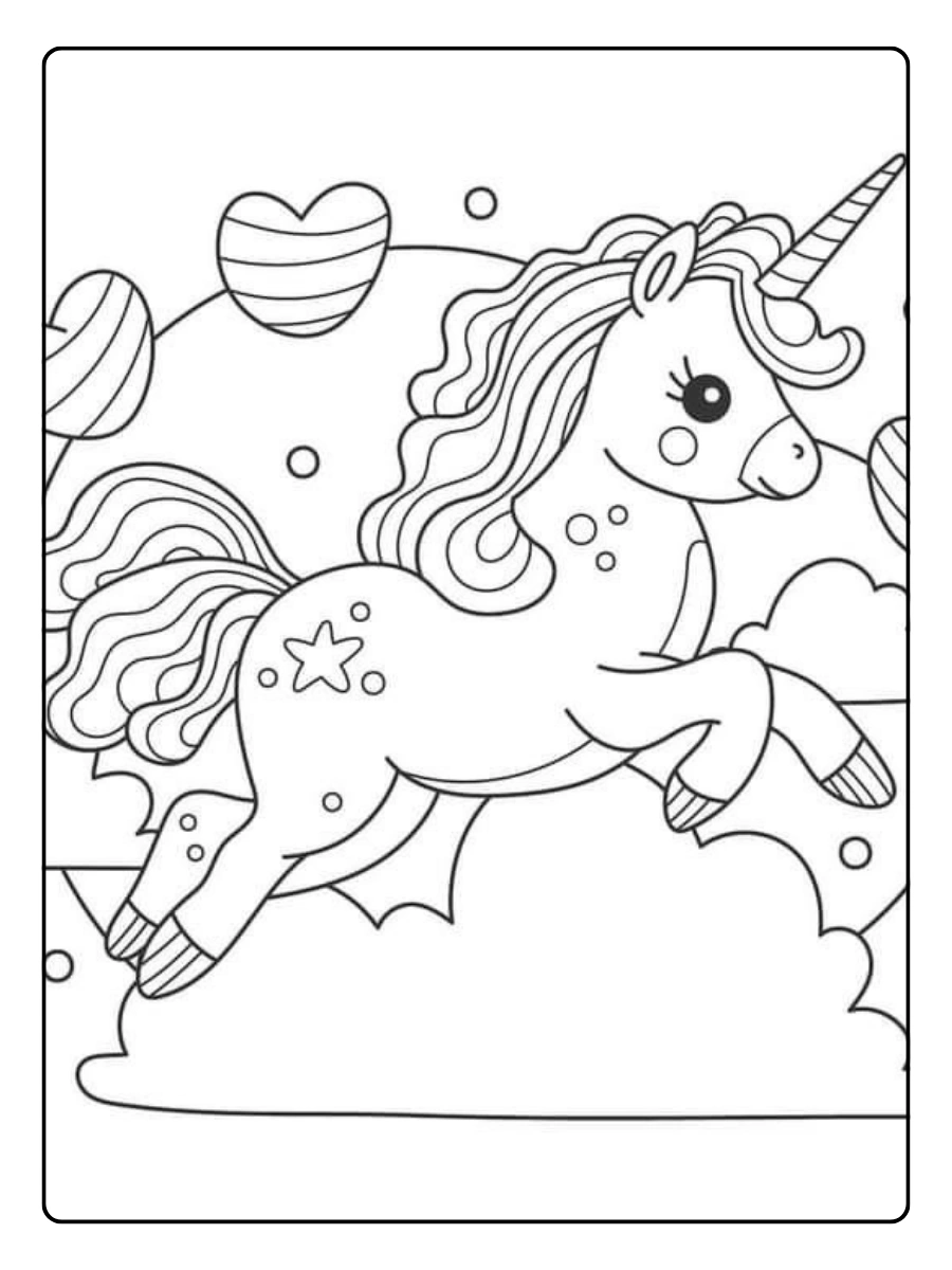 coloriage licorne simple