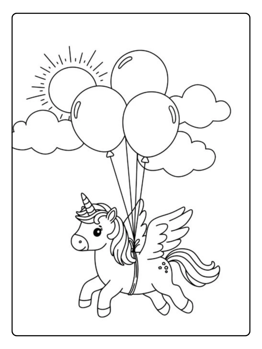 coloriage licorne volante