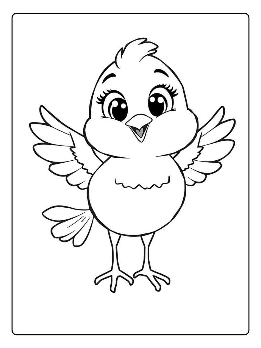 coloriage oiseau cartoon
