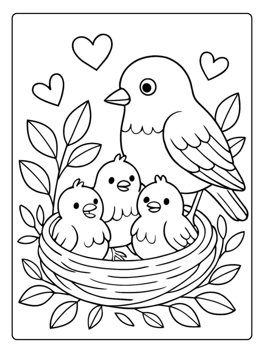 coloriage oiseau facile