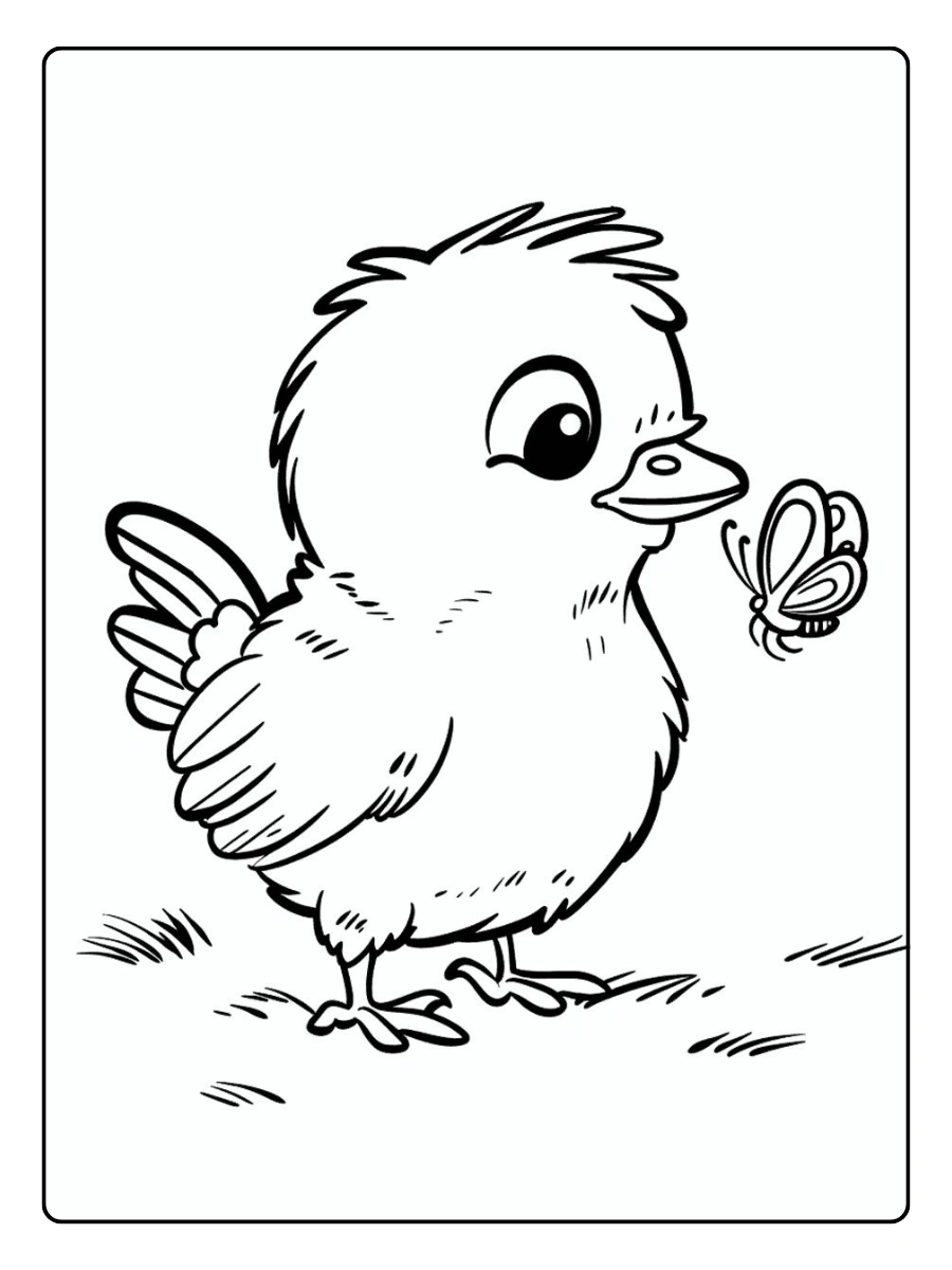 coloriage oiseau mignon