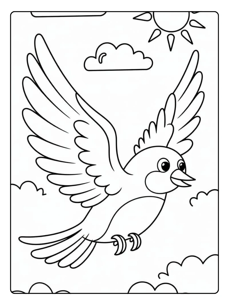 coloriage oiseau qui chante