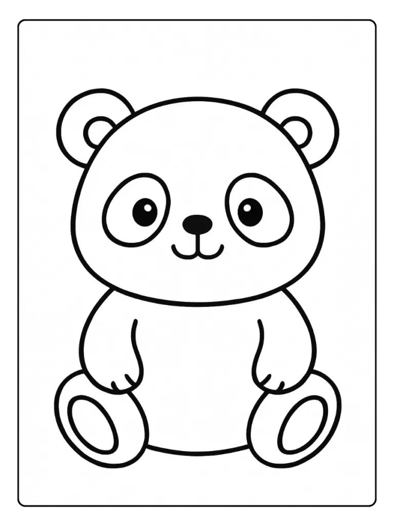 coloriage panda dessin animé