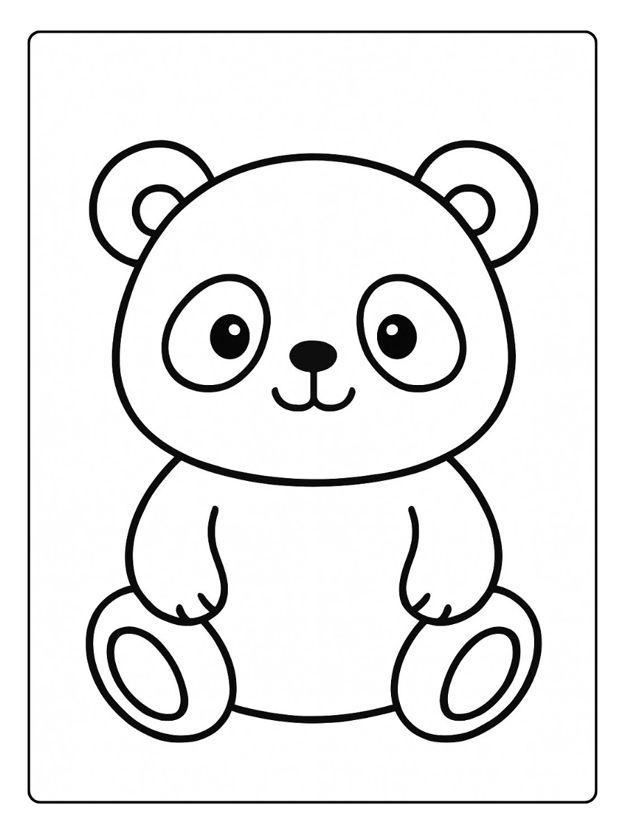 coloriage panda dessin animé