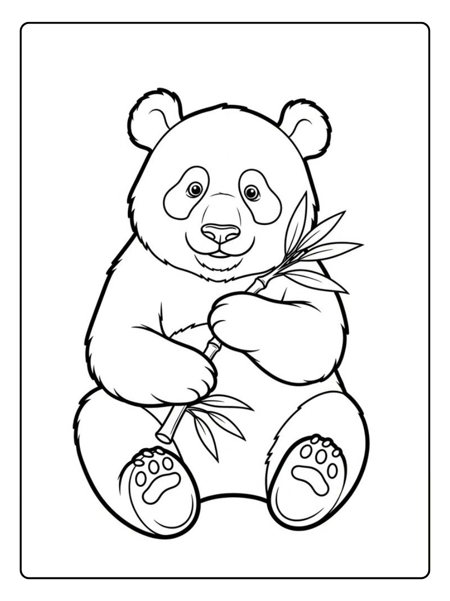 coloriage panda dessiné