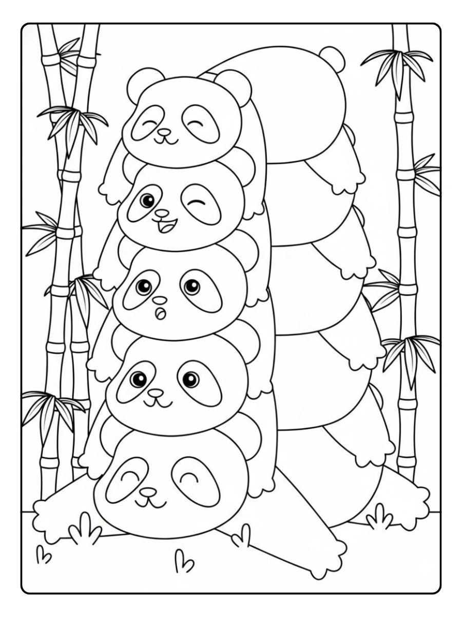 coloriage panda drôle