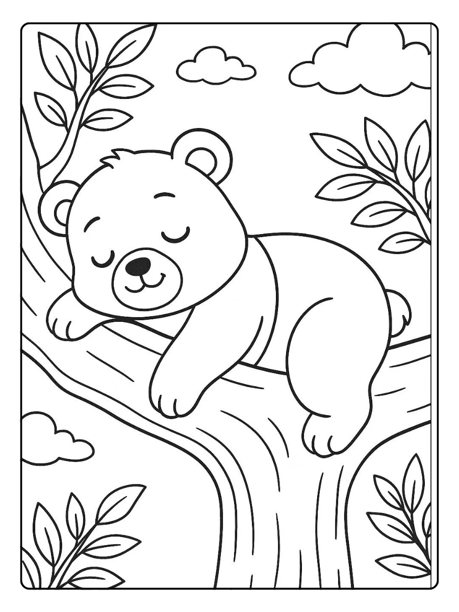 coloriage panda endormi