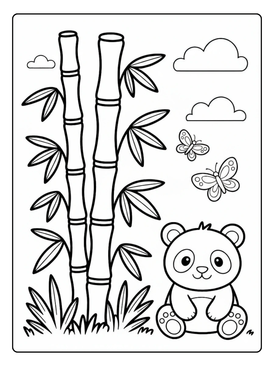 coloriage panda kawaii à imprimer
