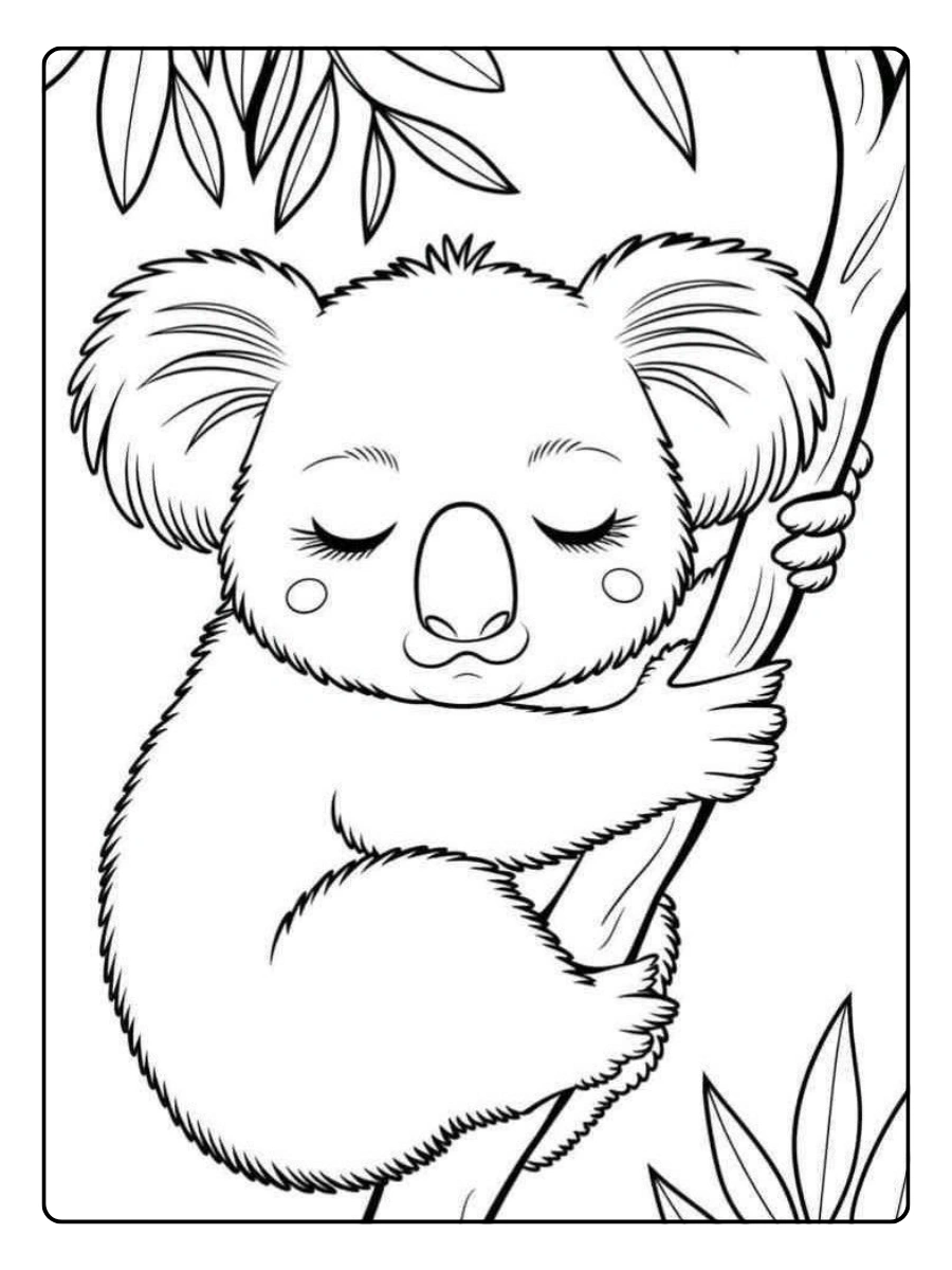 coloriage panda kawaii endormi