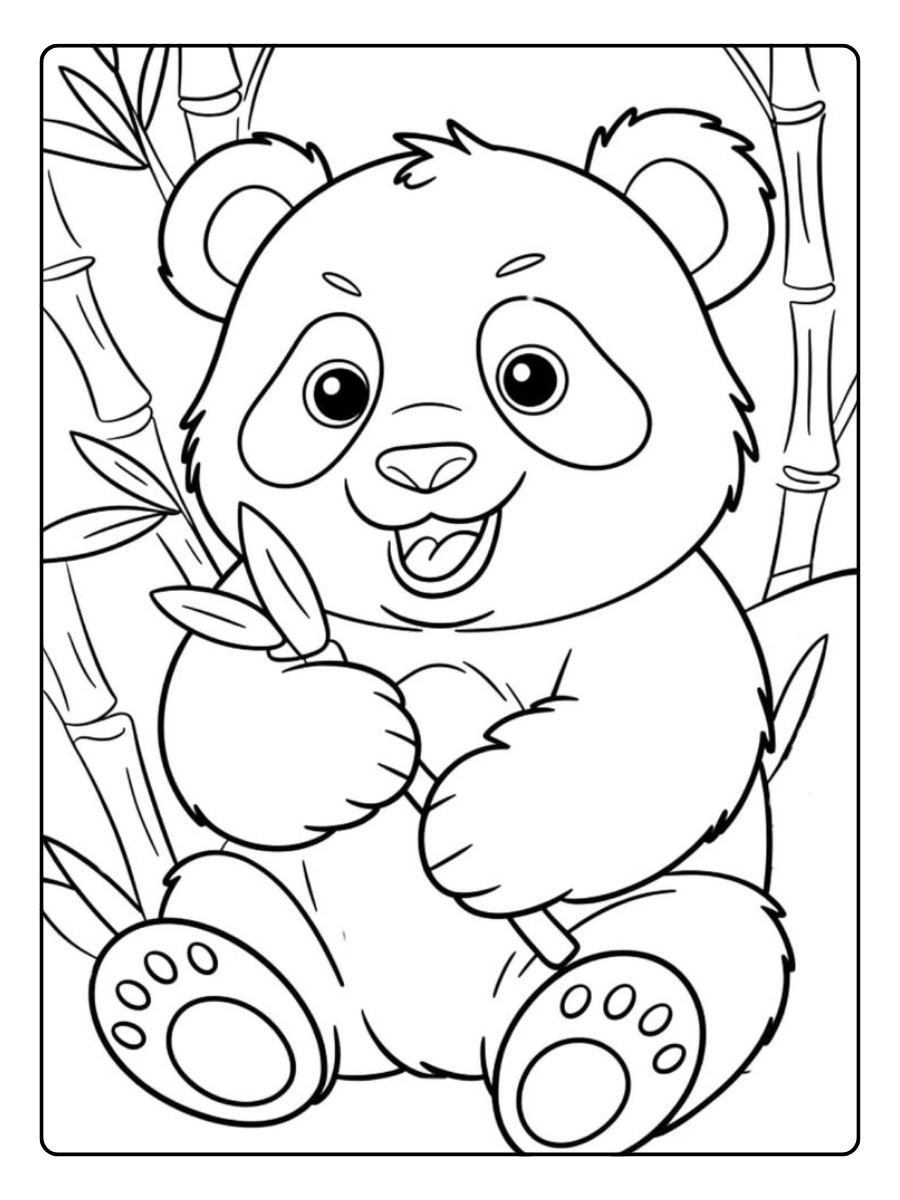 coloriage panda kawaii mignon