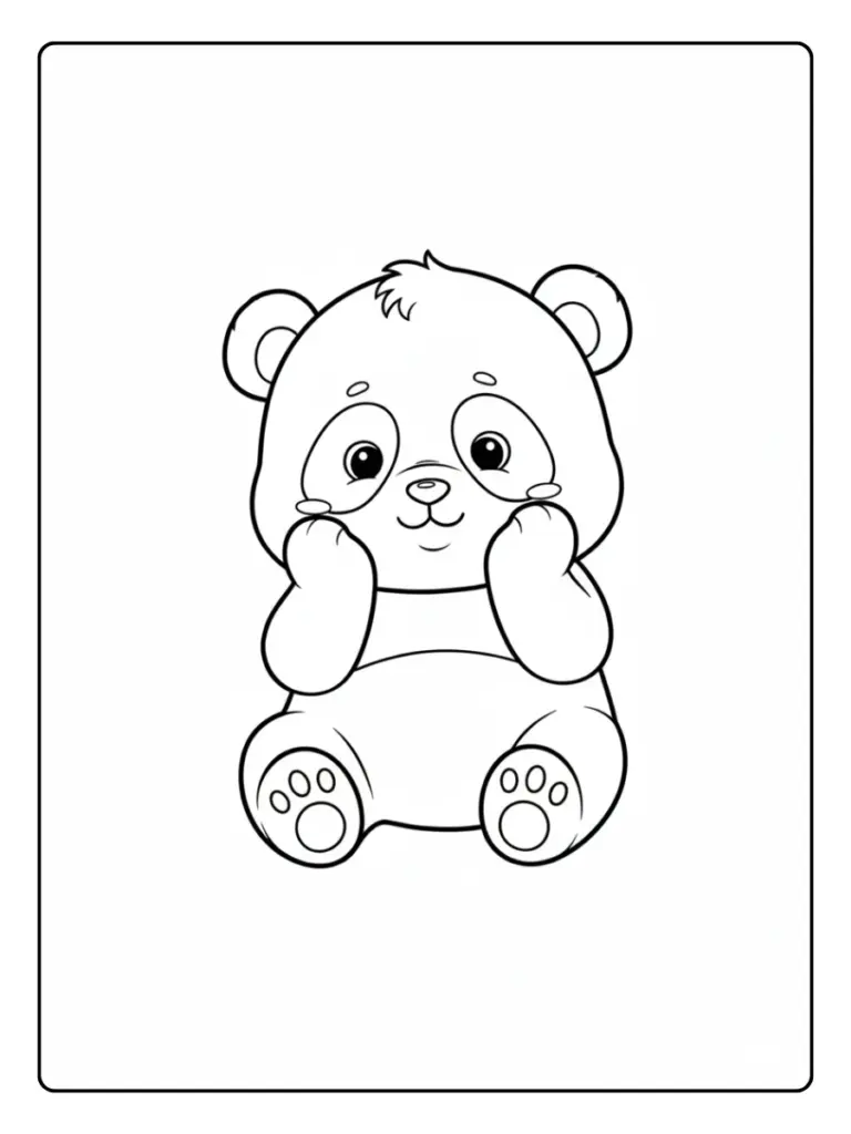 coloriage panda kawaii pastel