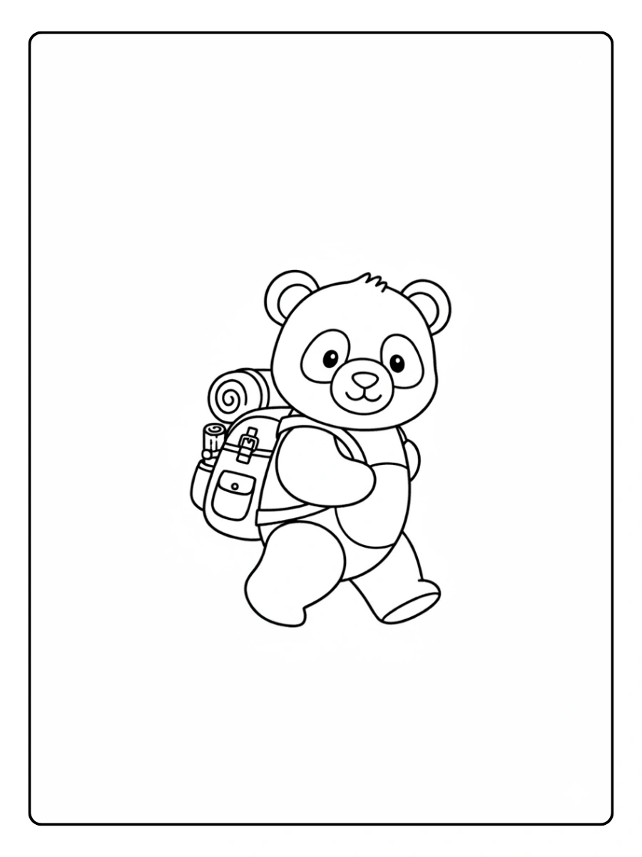 coloriage panda kawaii style manga