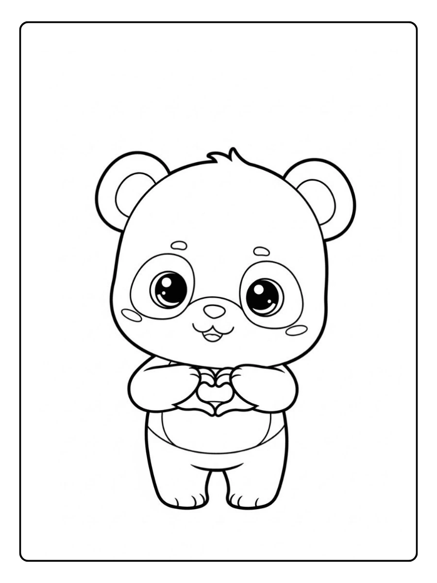 coloriage panda kawaii