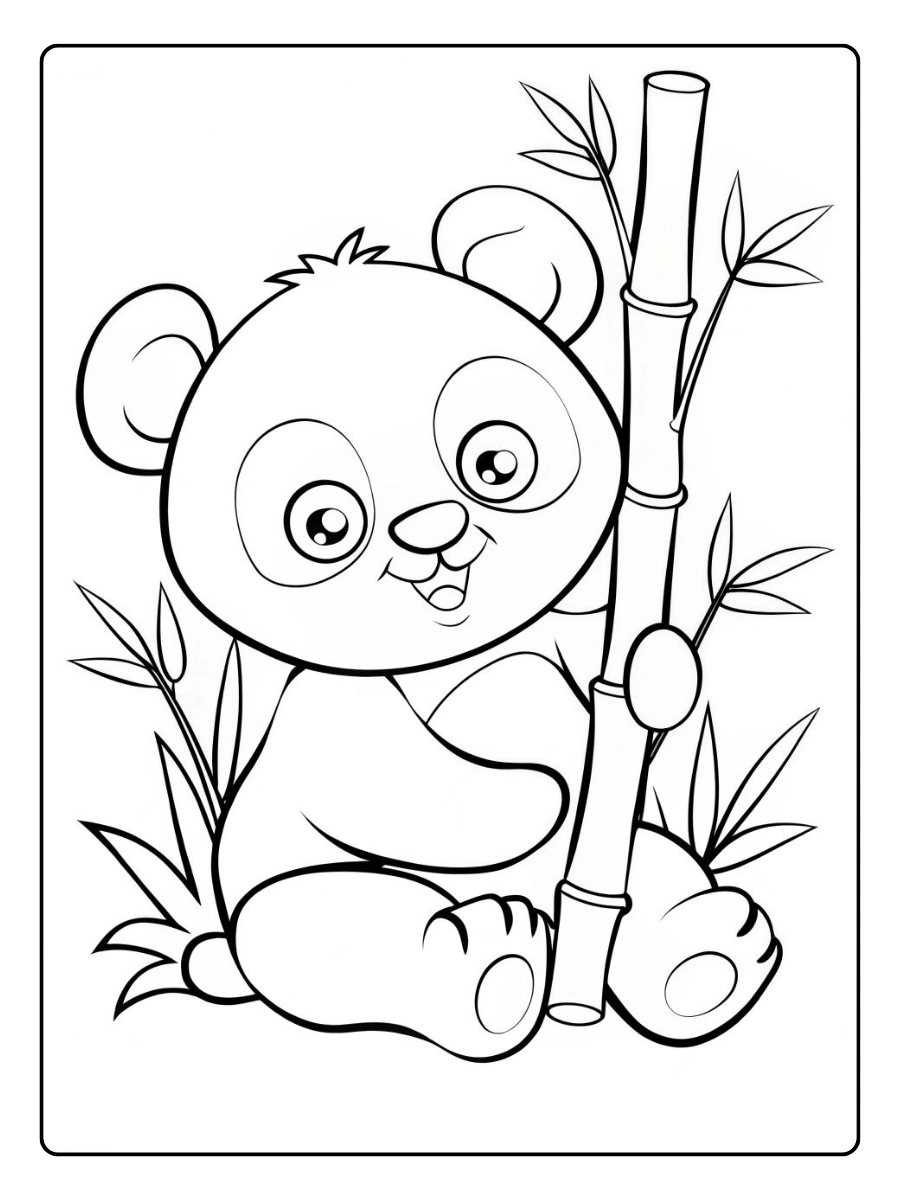 coloriage panda mignon