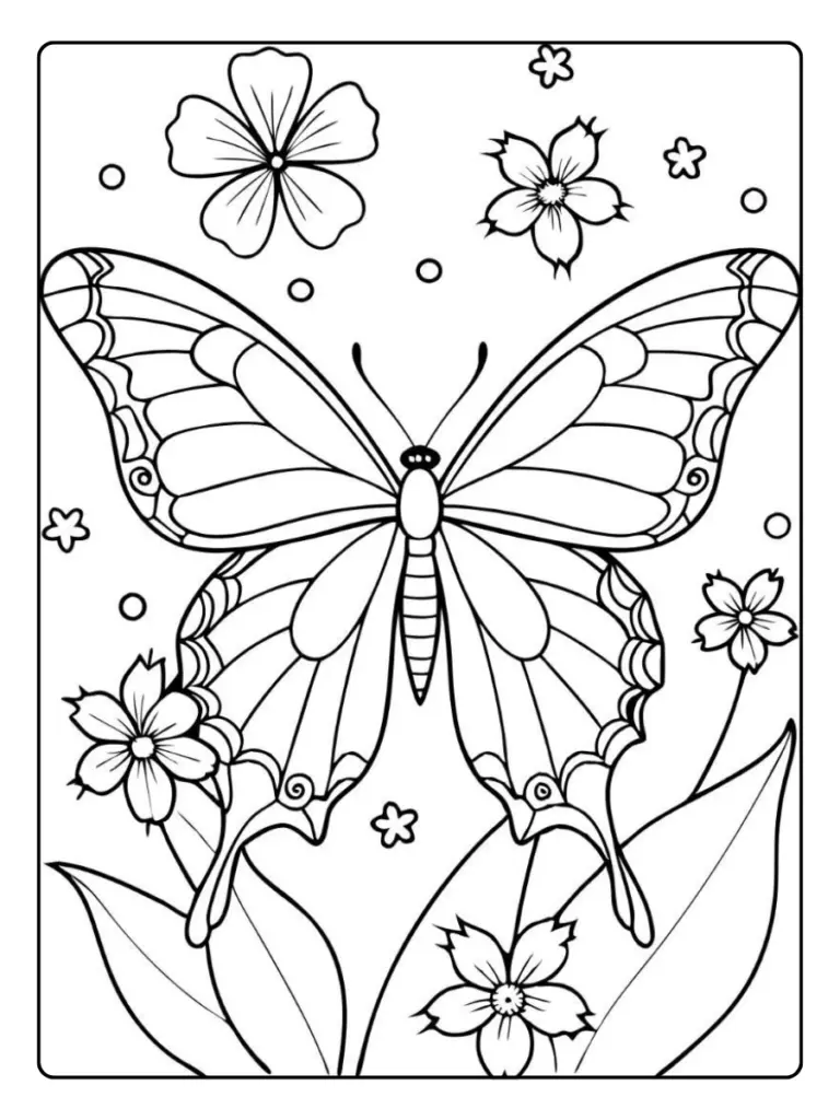 coloriage papillon avec motifs