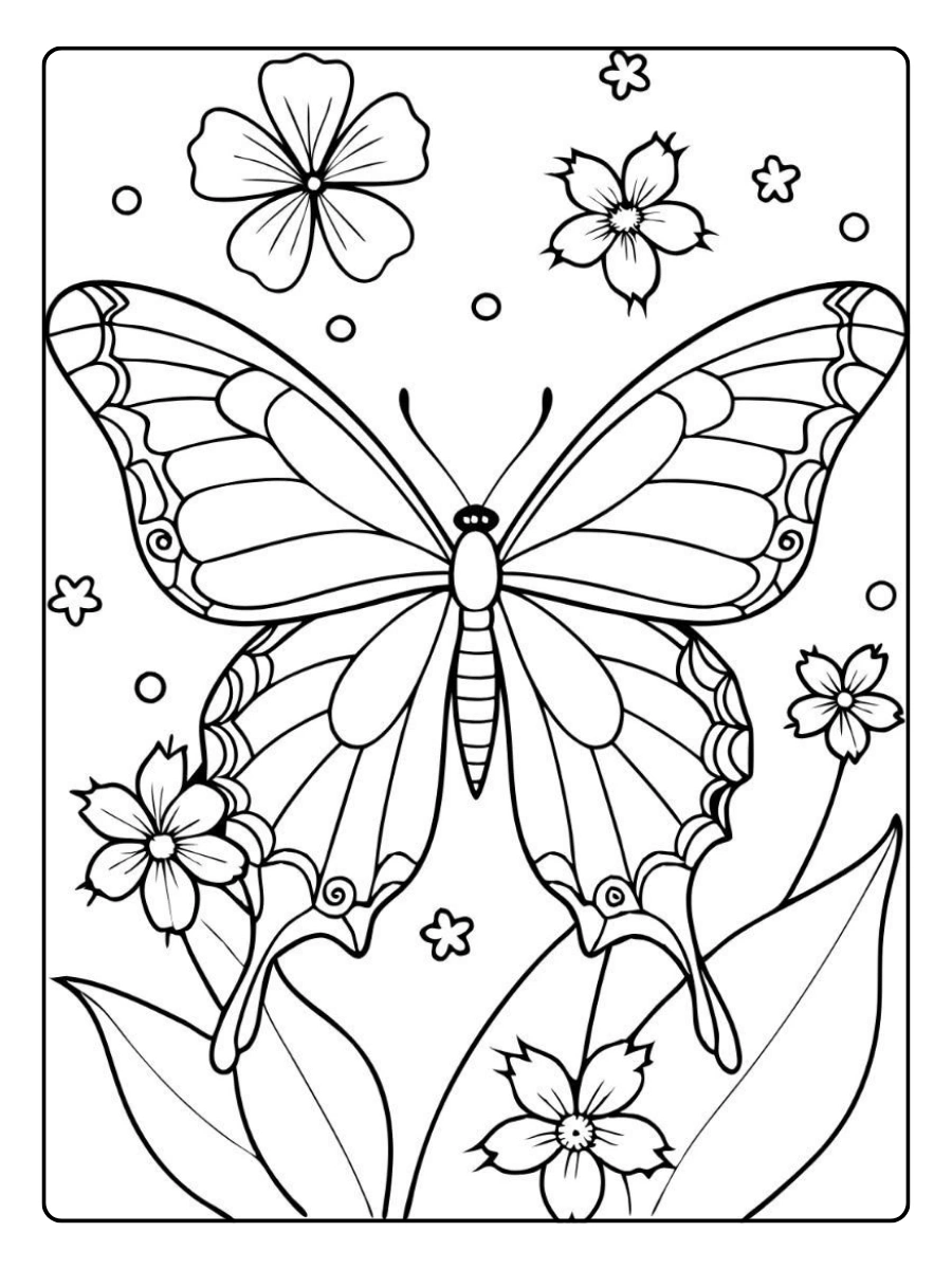 coloriage papillon avec motifs