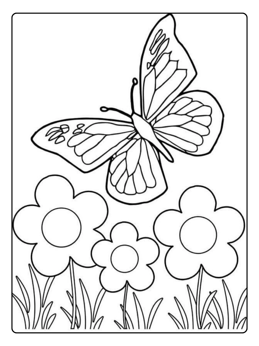coloriage papillon en vol