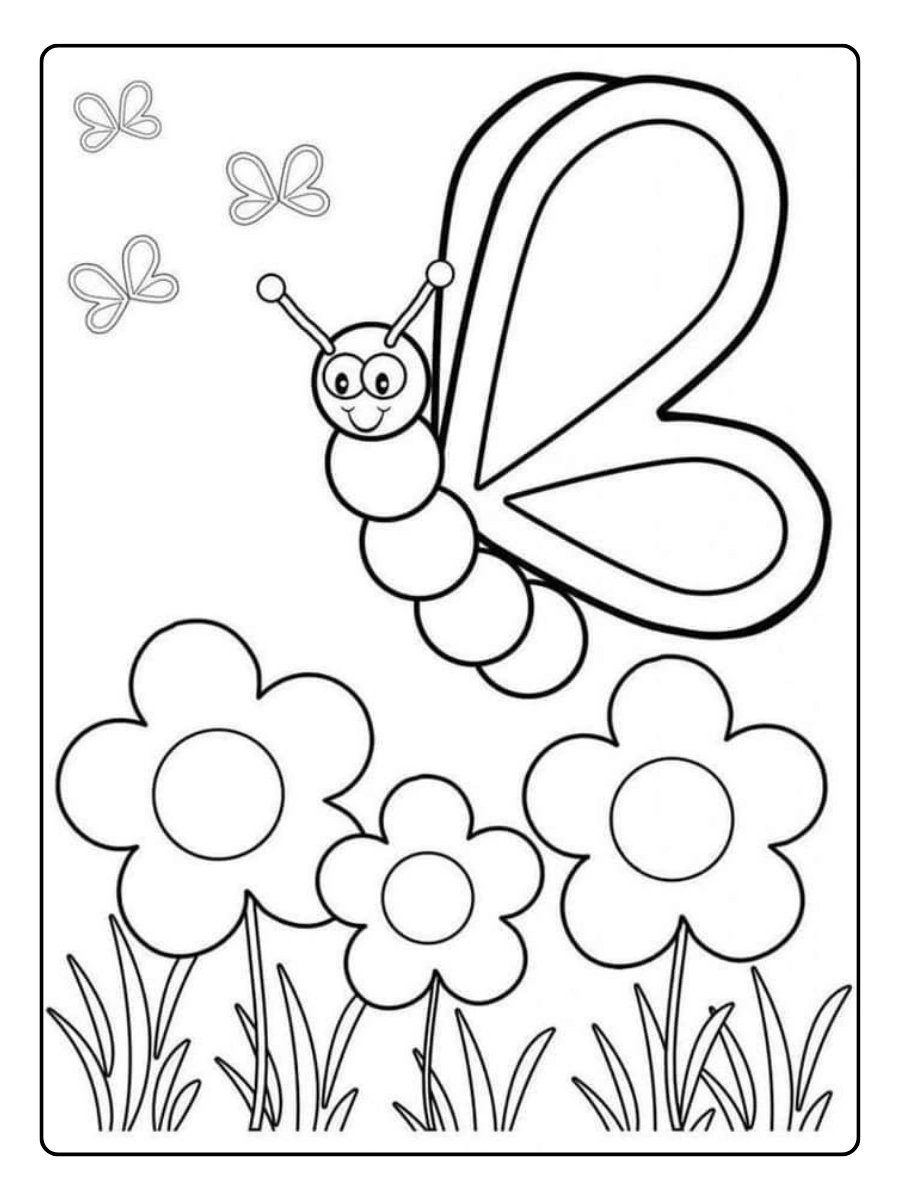 coloriage papillon kawaii