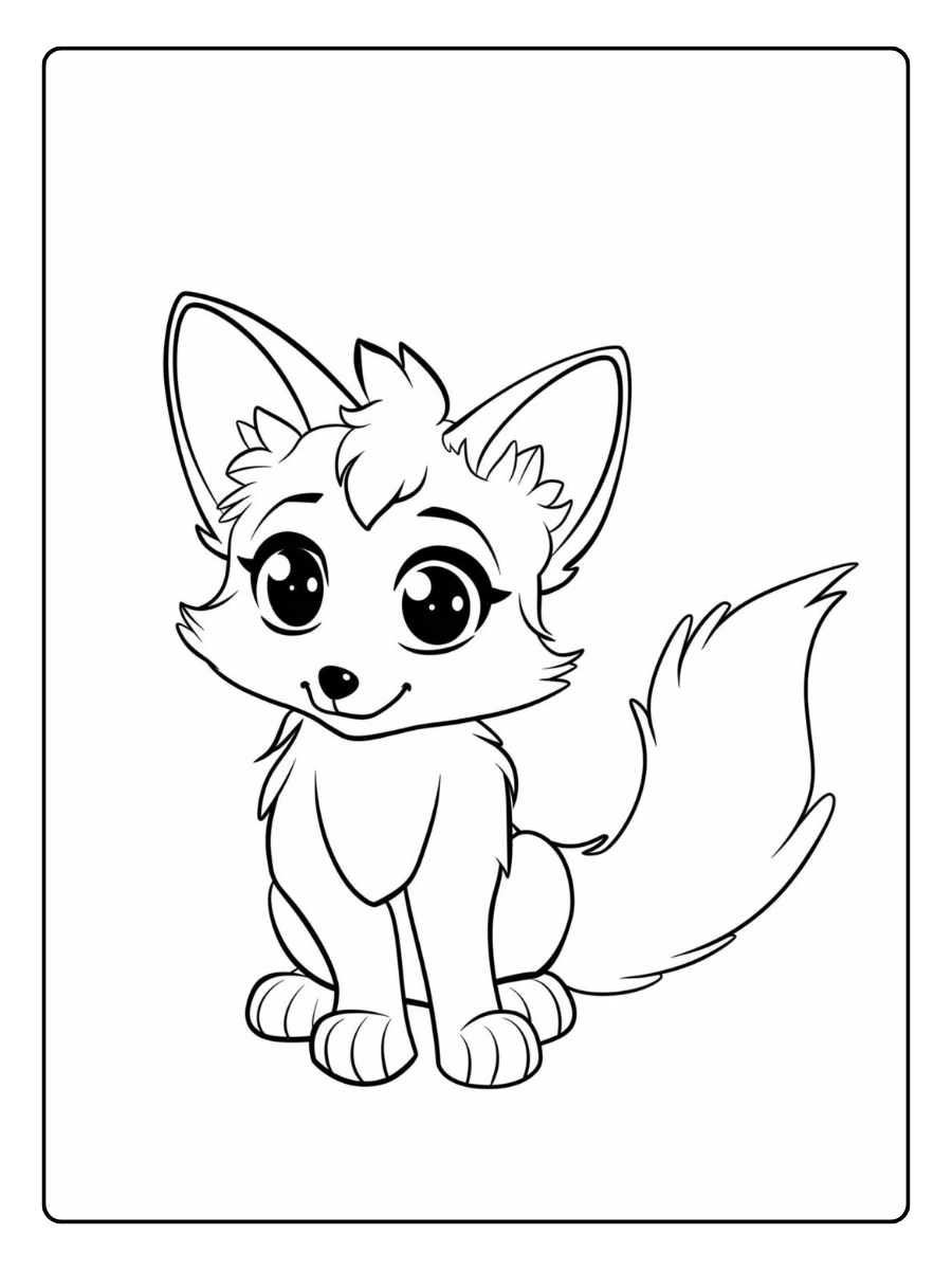 coloriage renard assis