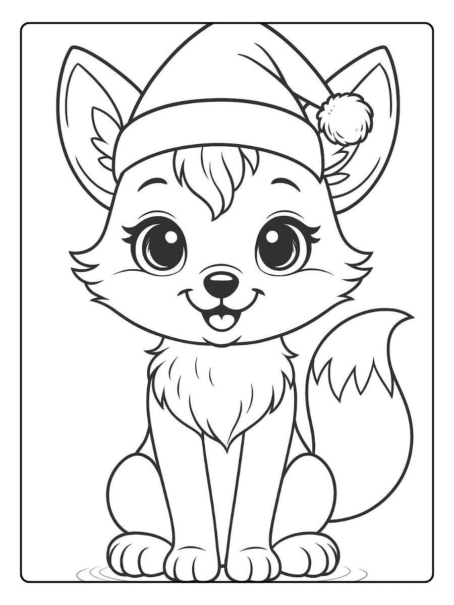 coloriage renard bébé