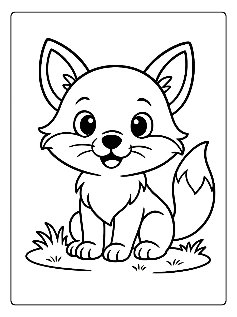 coloriage renard chibi