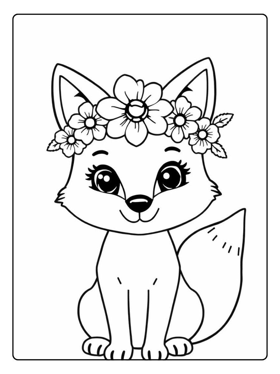 coloriage renard dans la forêt