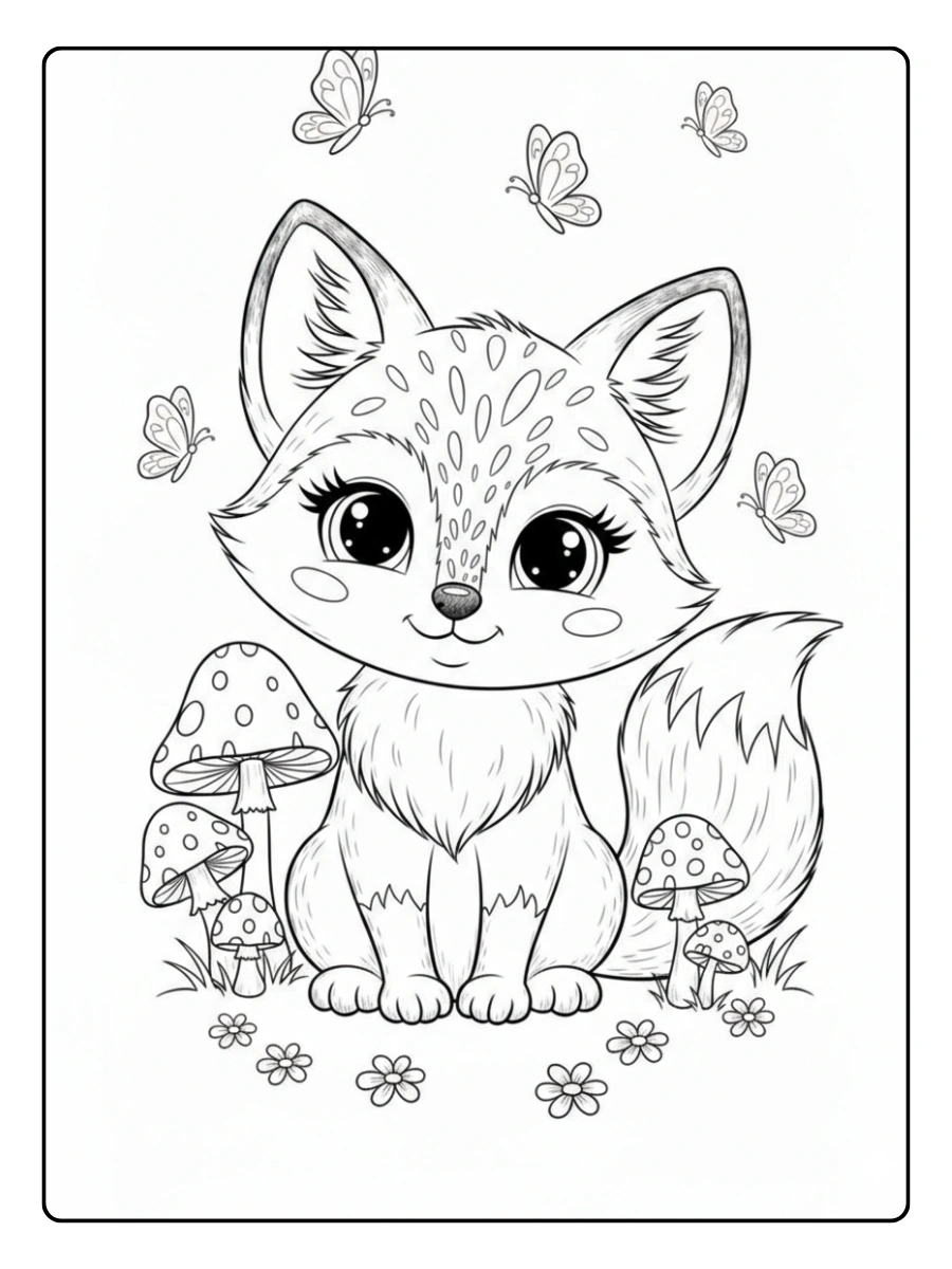 coloriage renard facile