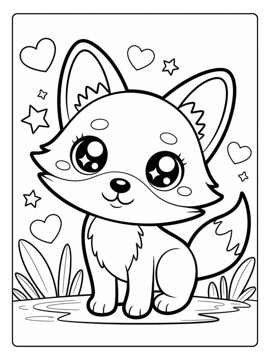 coloriage renard mignon