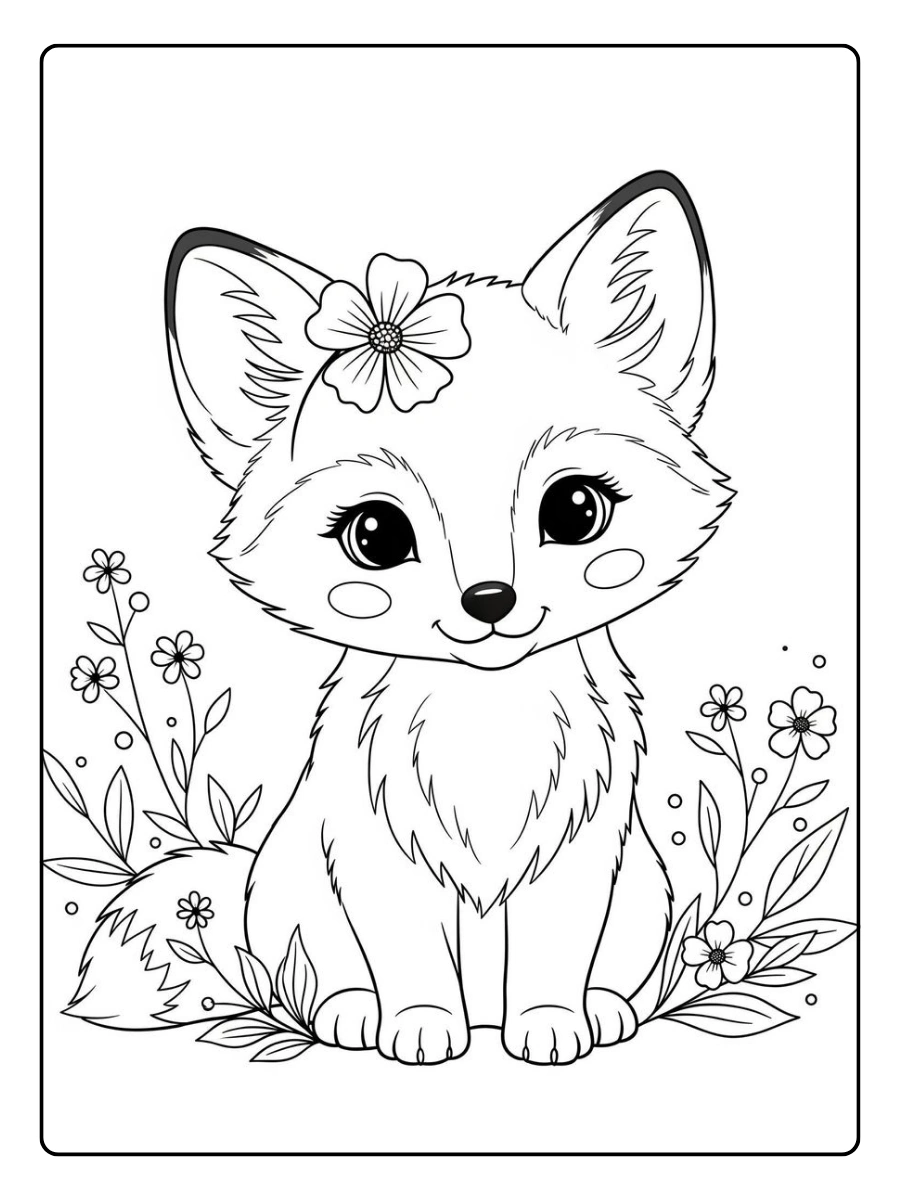 coloriage renard pour enfants