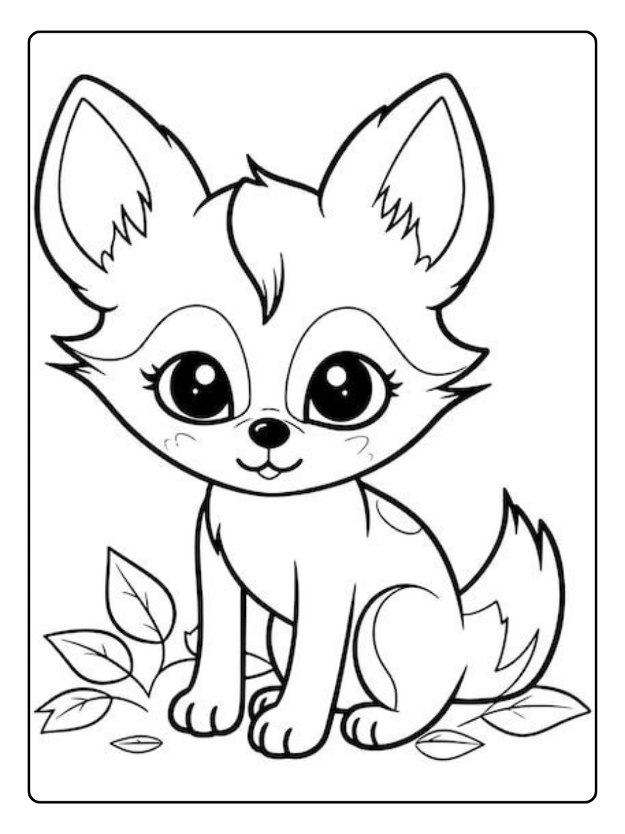 coloriage renard stylisé