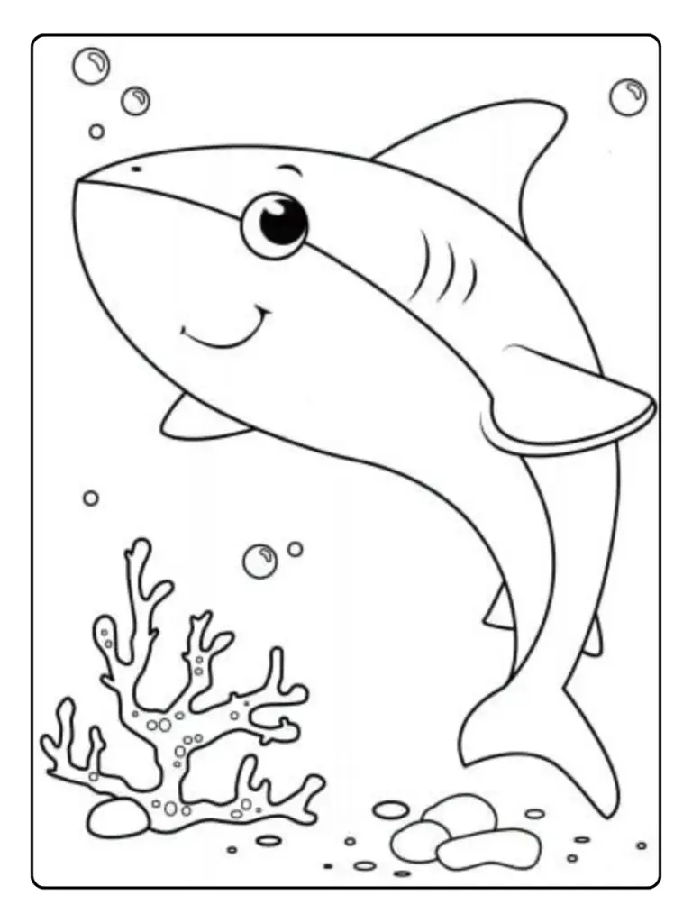 coloriage requin dans l’océan