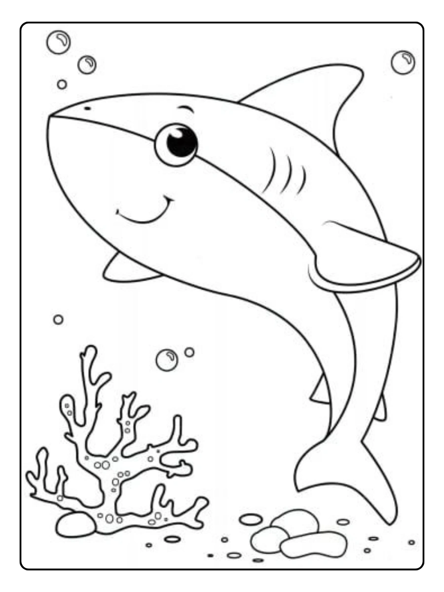 coloriage requin dans l’océan