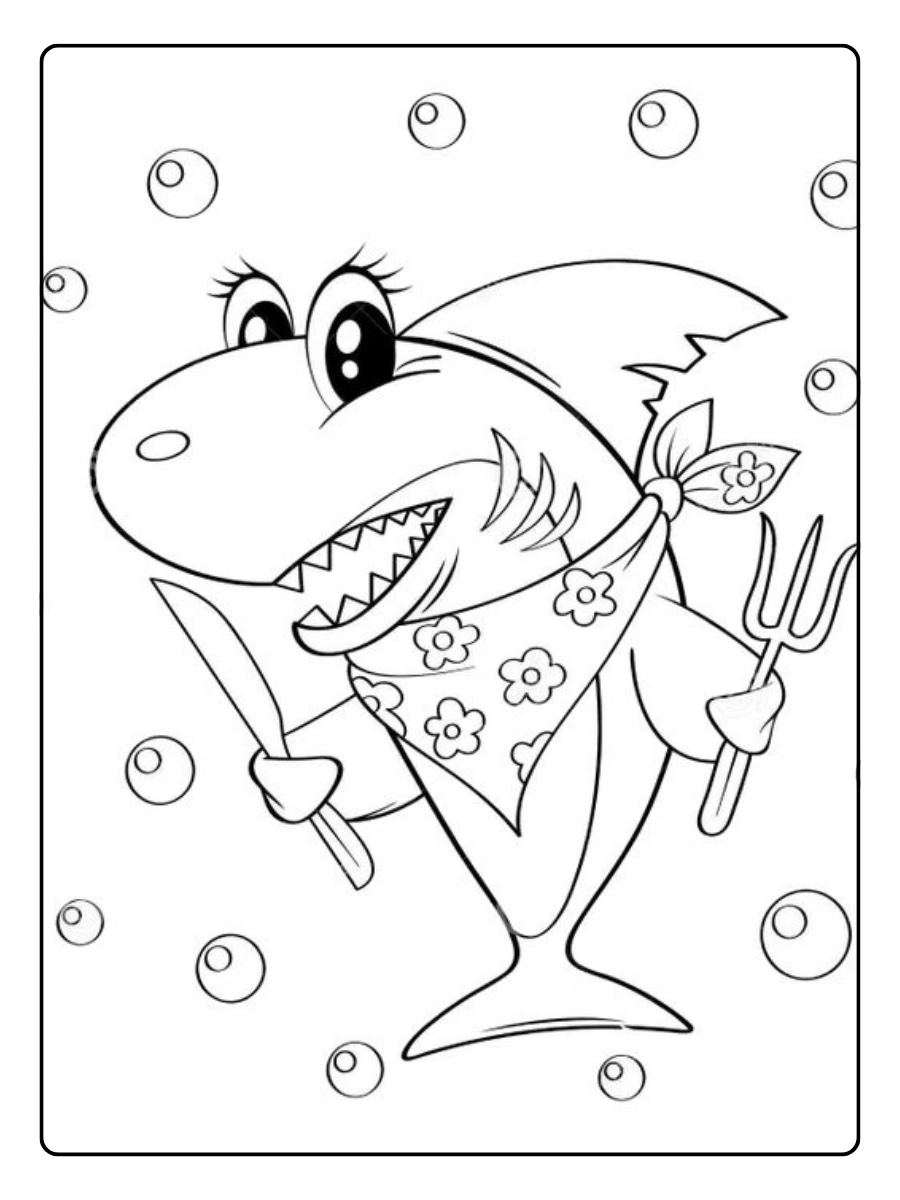 coloriage requin simple