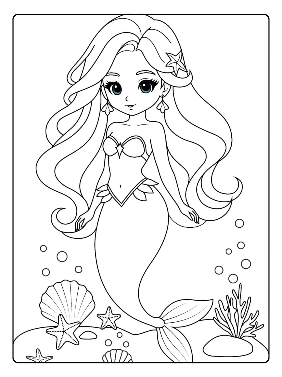 coloriage sirène fantastique