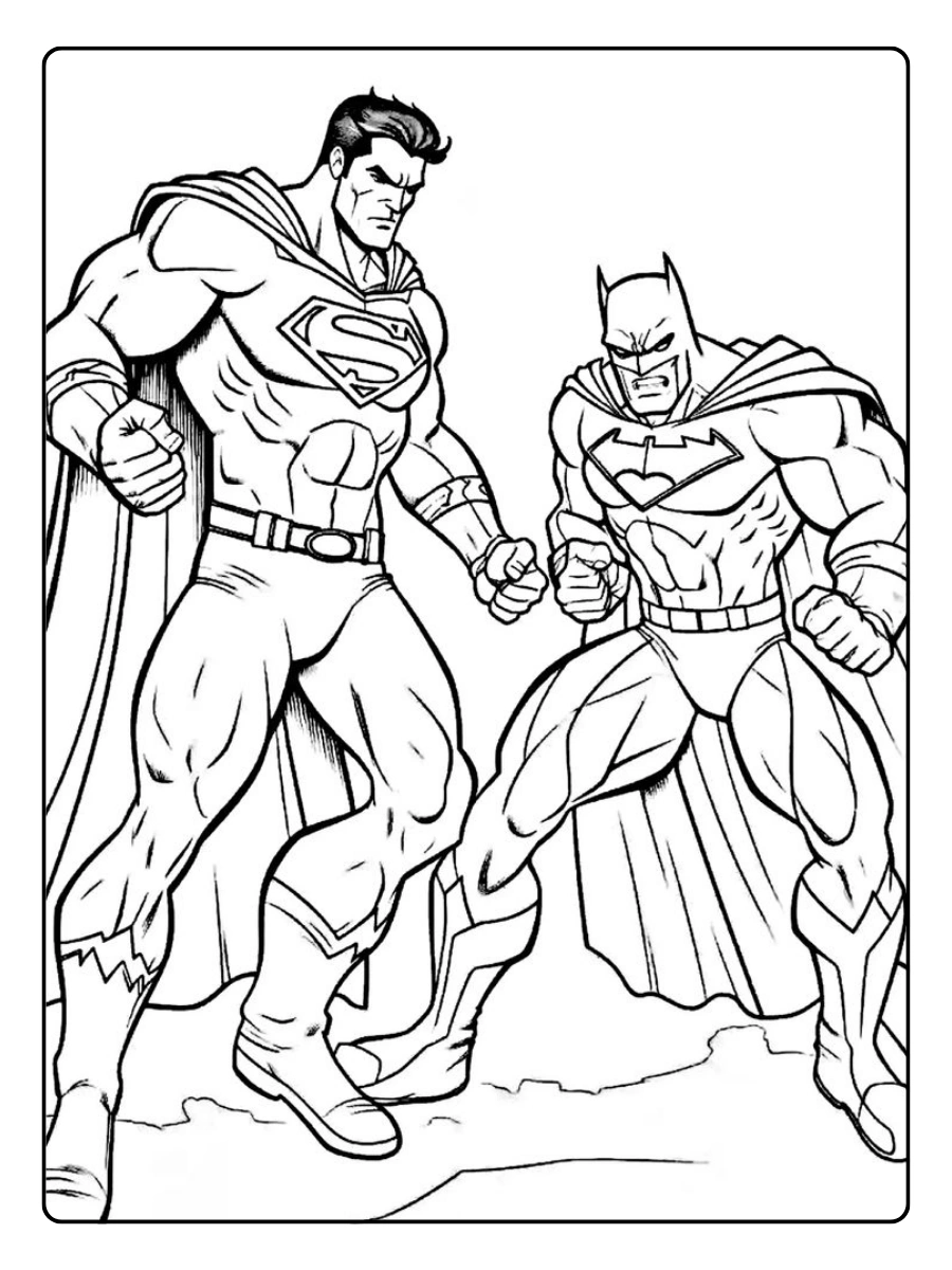 coloriage super héros combat