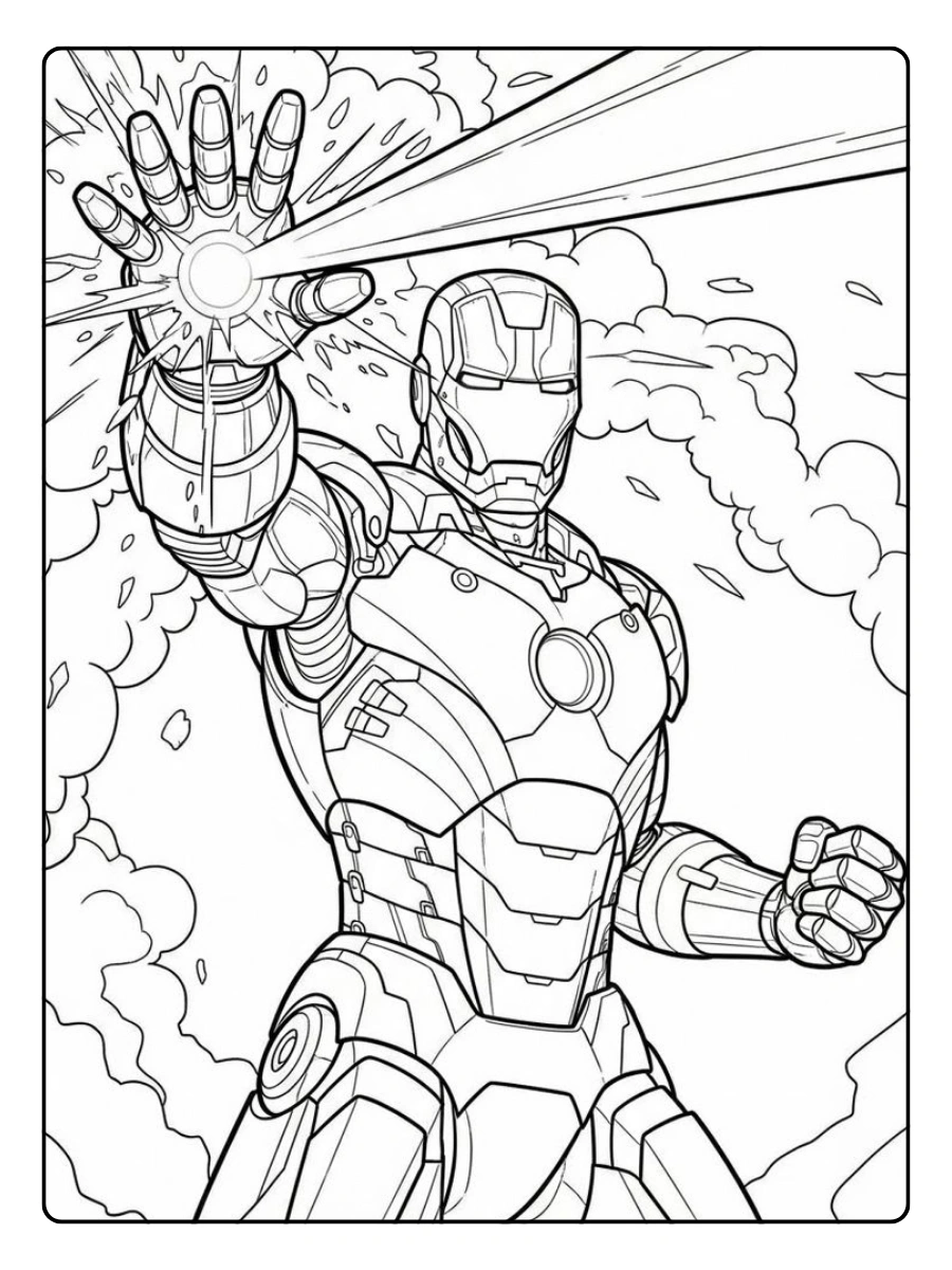 coloriage super héros kawaii