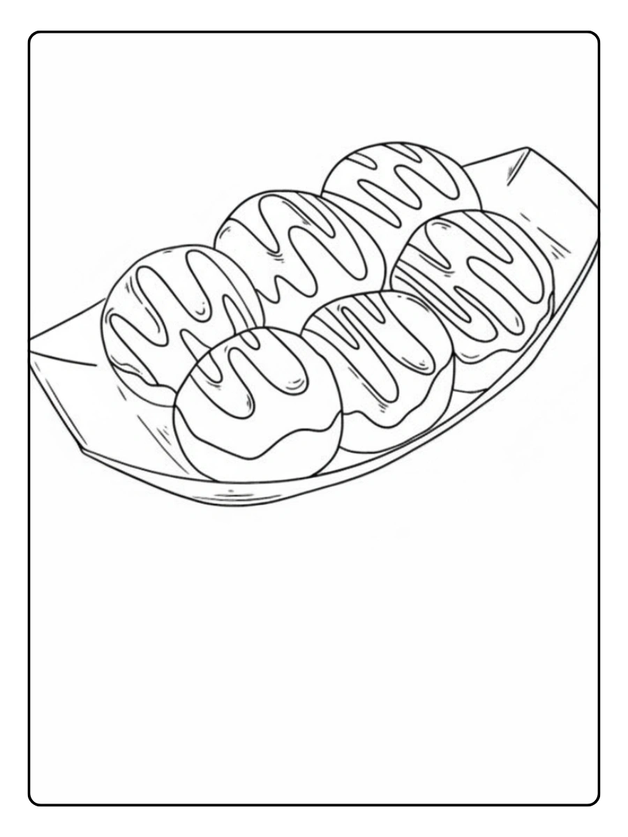 coloriage takoyaki kawaii