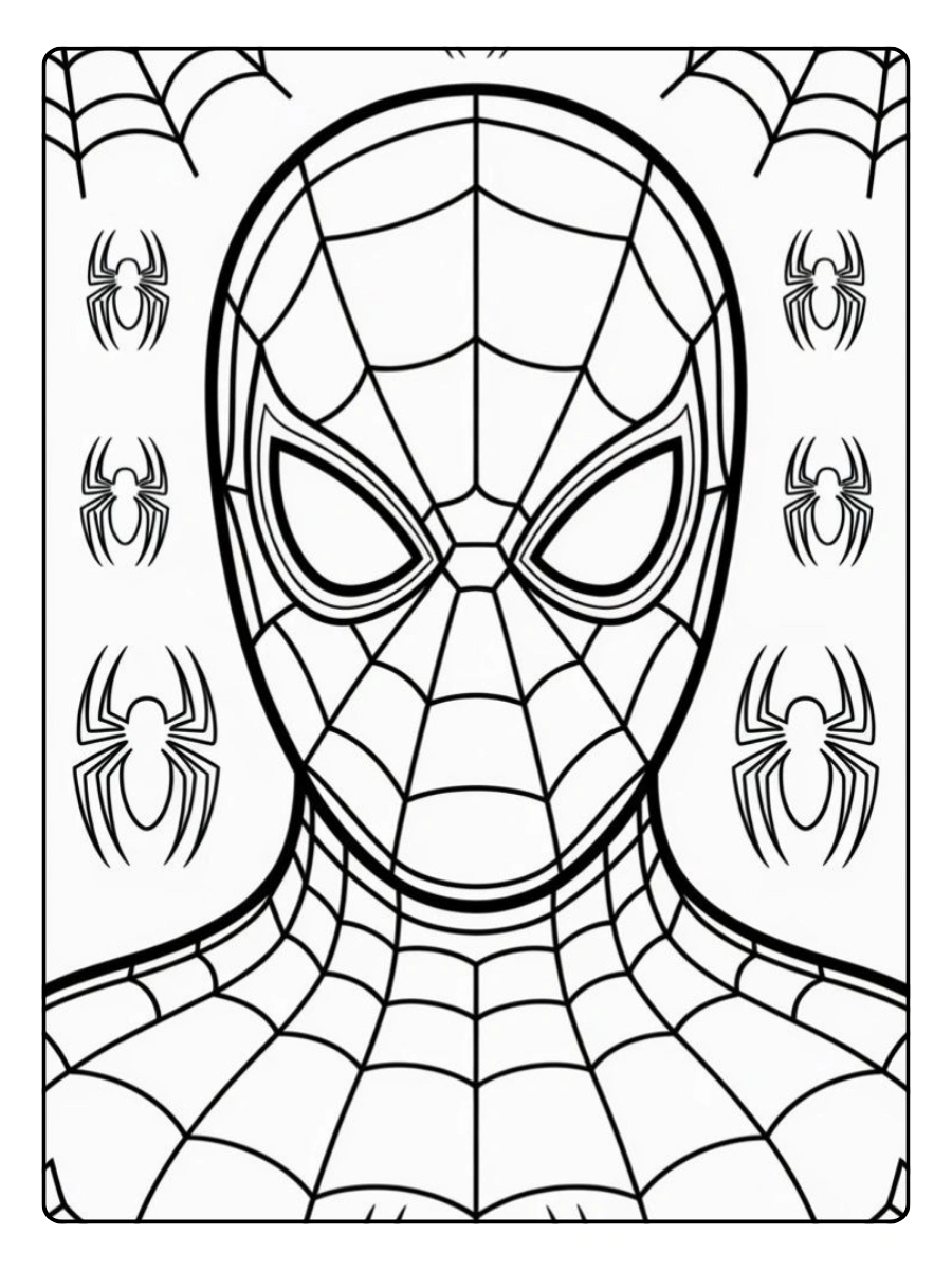 coloriage tête de Spidey