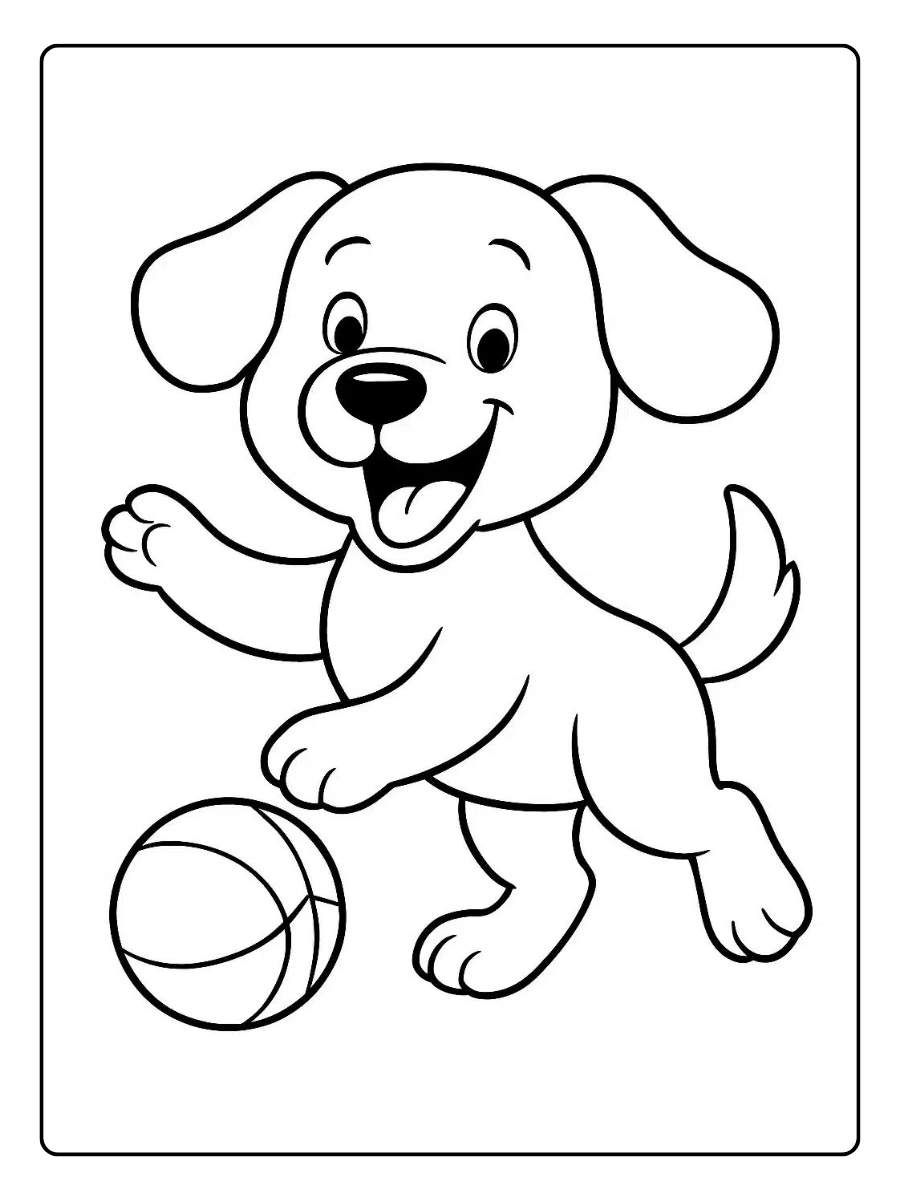 coloriage tête de chien kawaii