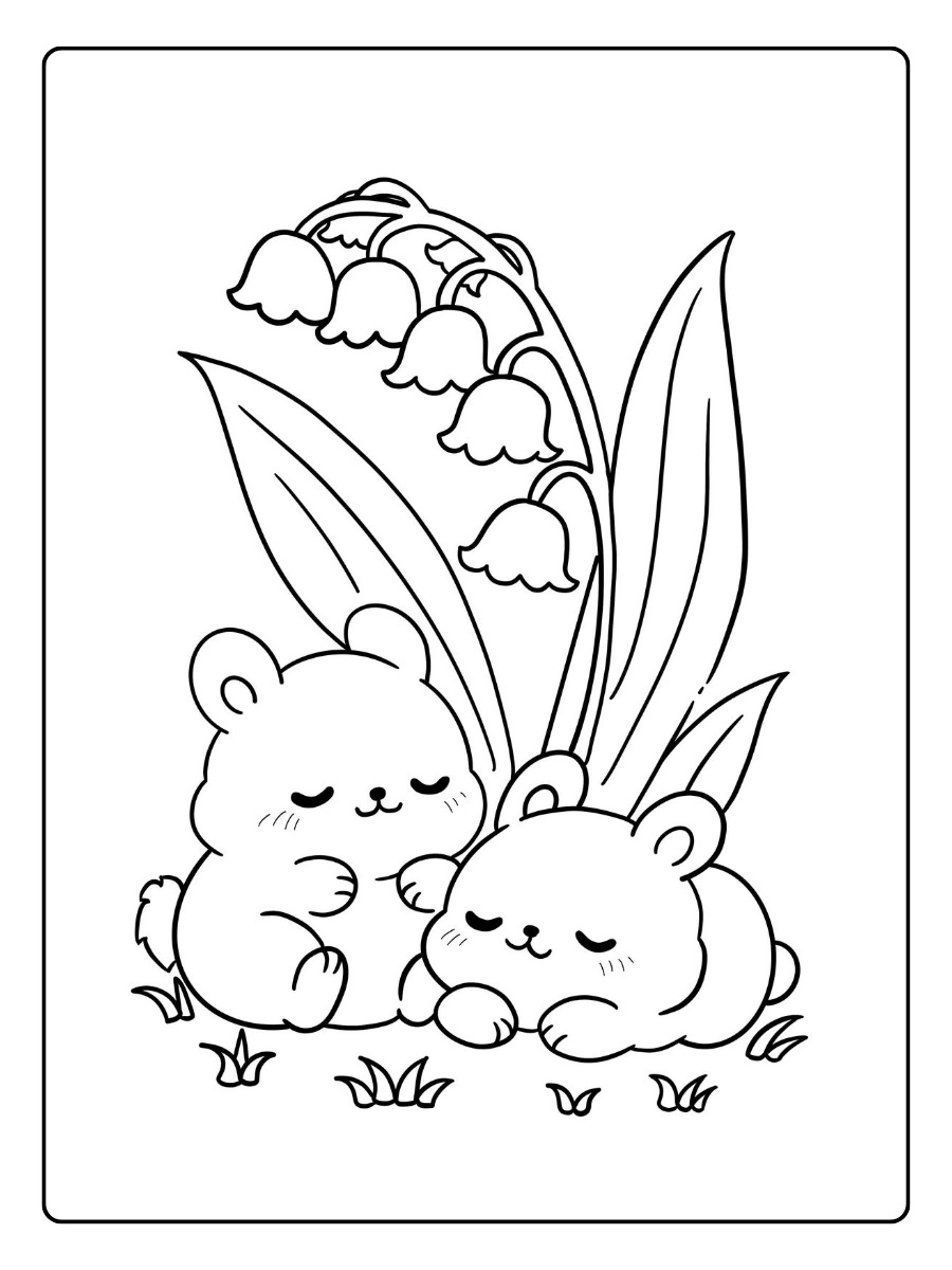 coloriage tête de lapin kawaii