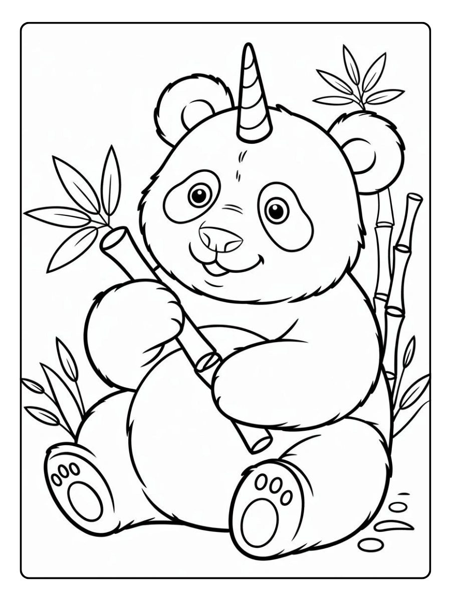 coloriage tête de panda kawaii