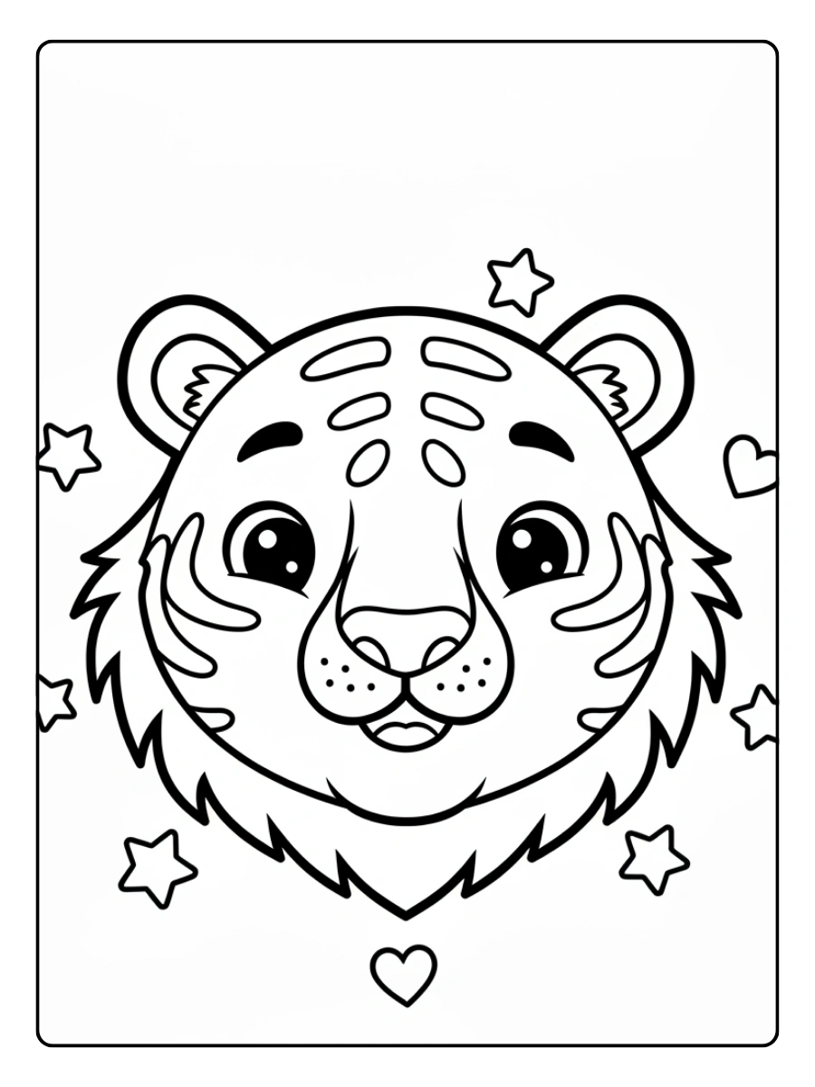 coloriage tête de tigre