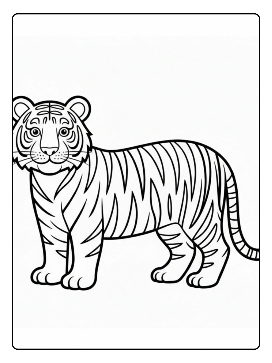 coloriage tigre adorable
