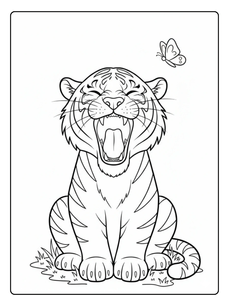 coloriage tigre cartoon