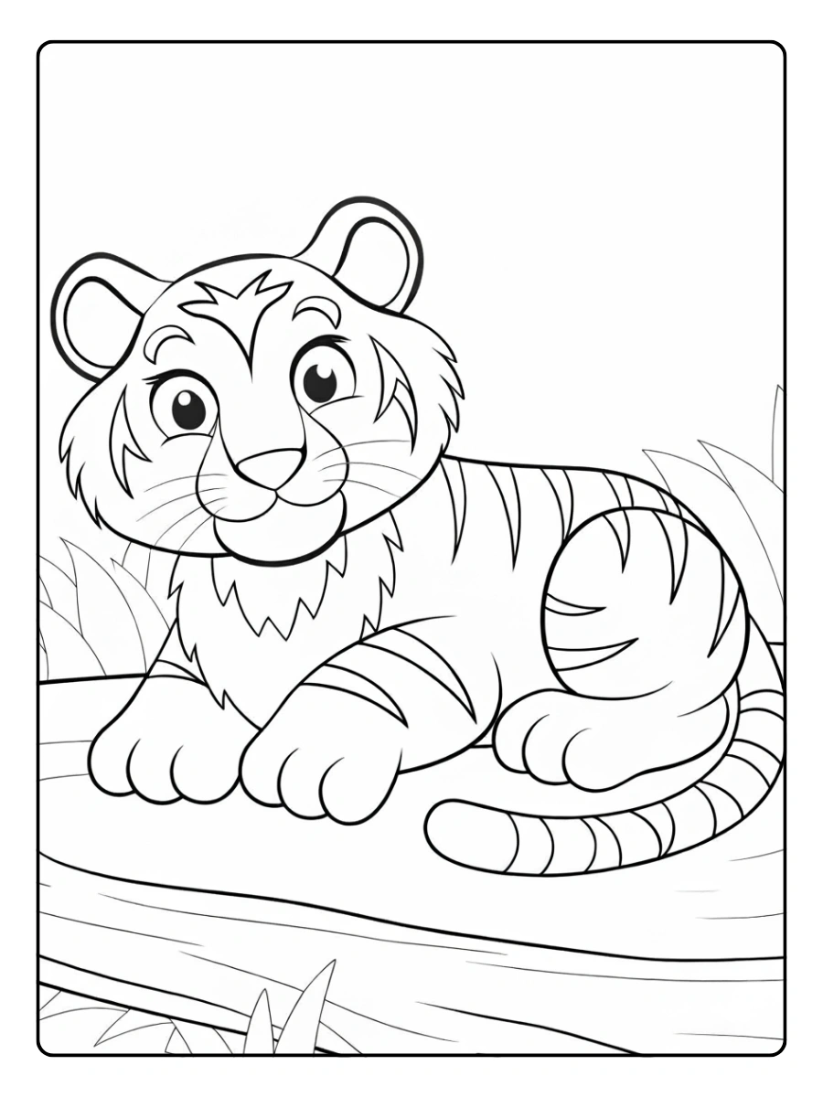 coloriage tigre chibi