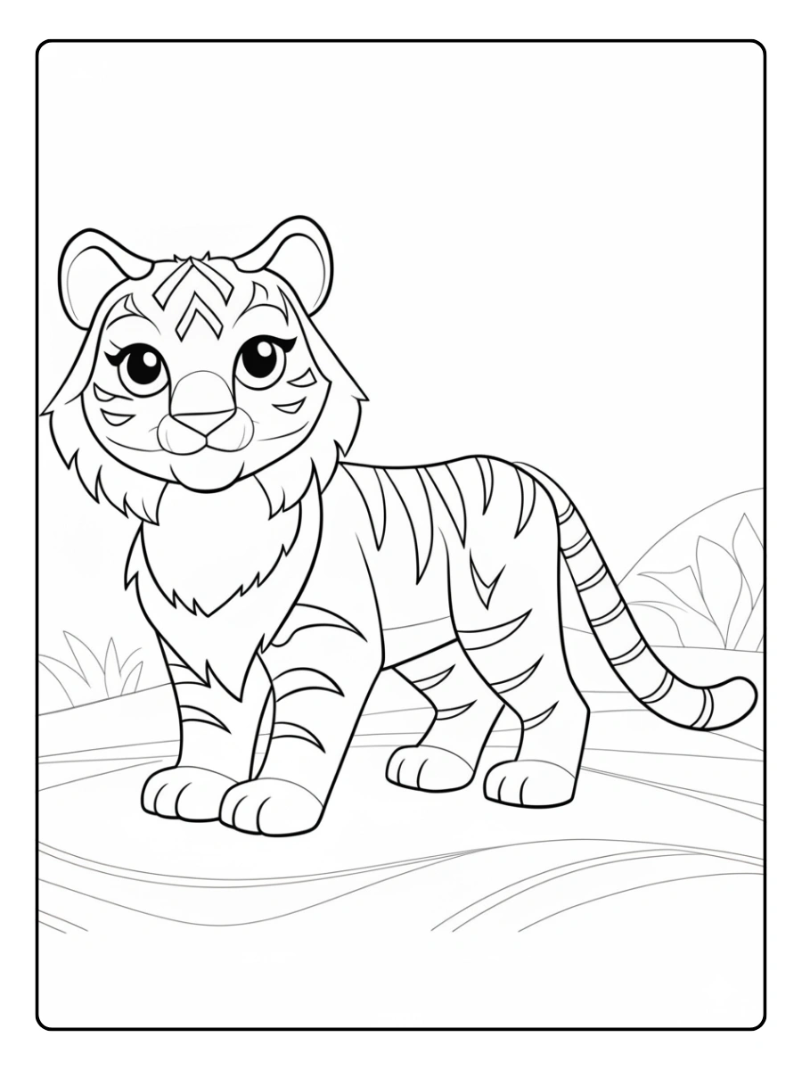 coloriage tigre dessin