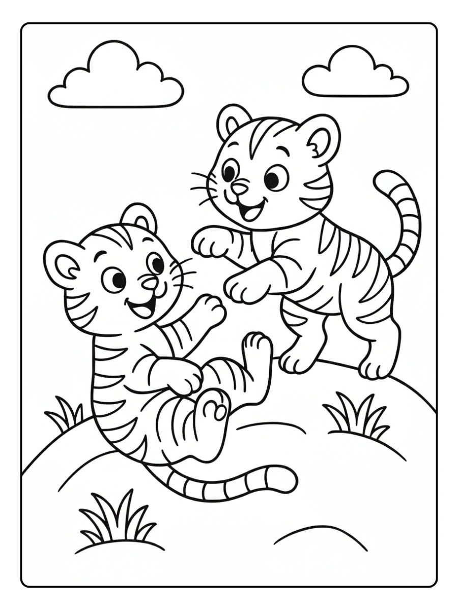 coloriage tigre facile