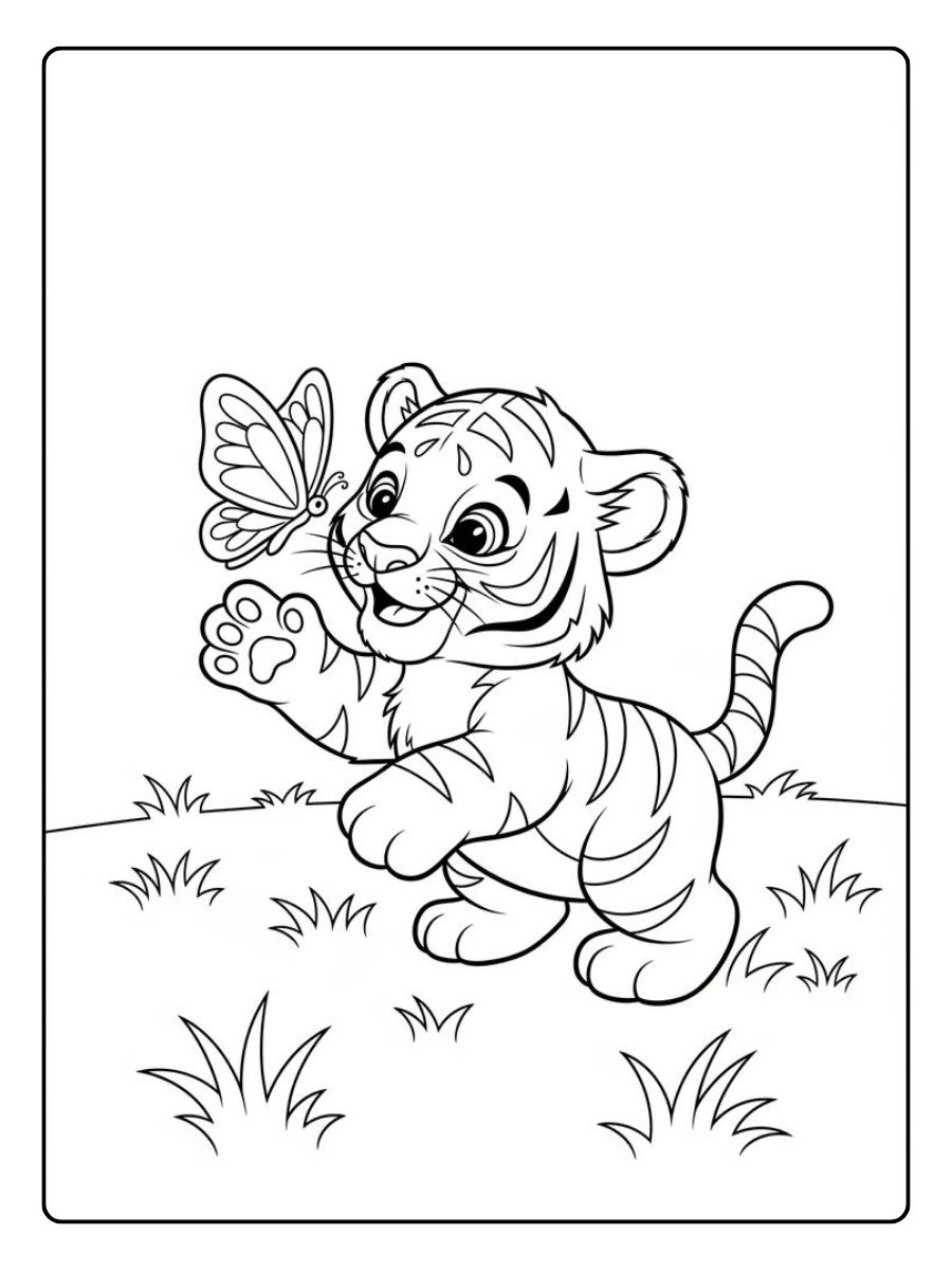 coloriage tigre mignon