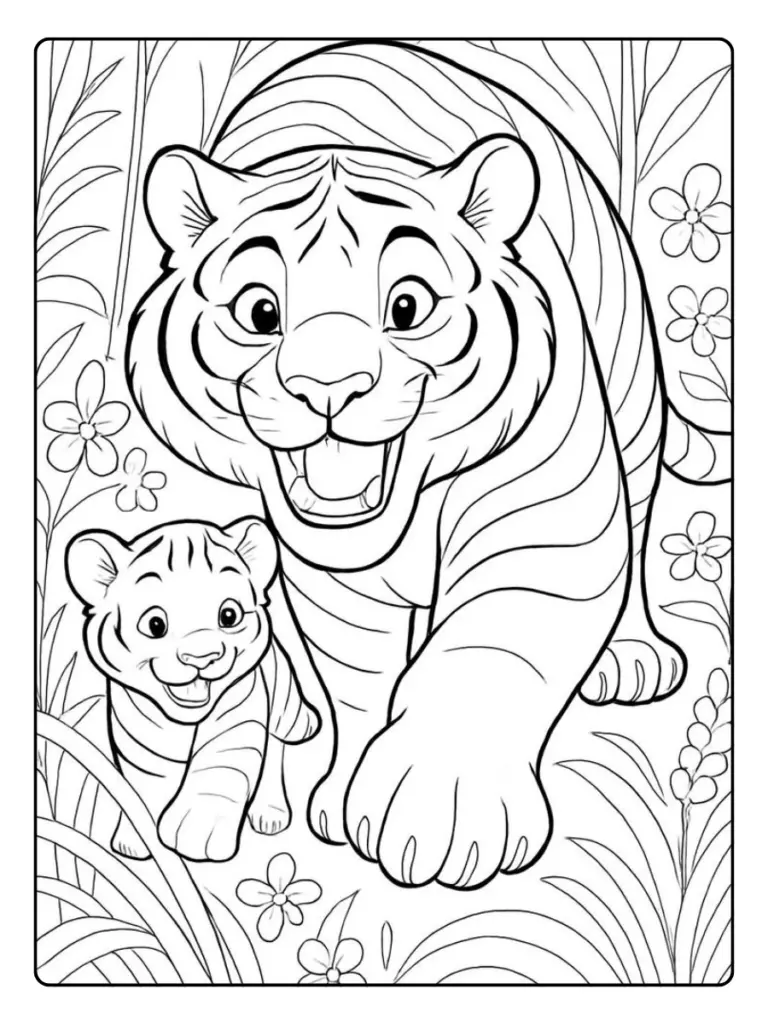 coloriage tigre réaliste